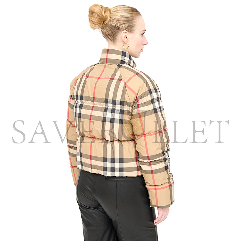BURBERRY VINTAGE CHECK CROPPED PUFFER JACKET 